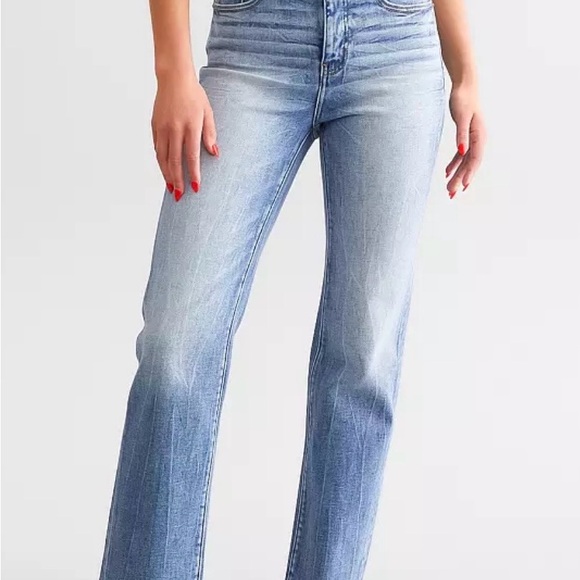 BKE Jeans Denim - Premium Womens Buckle Black Fit 75 Light Blue Straight Crop Jeans NWOT 31x28